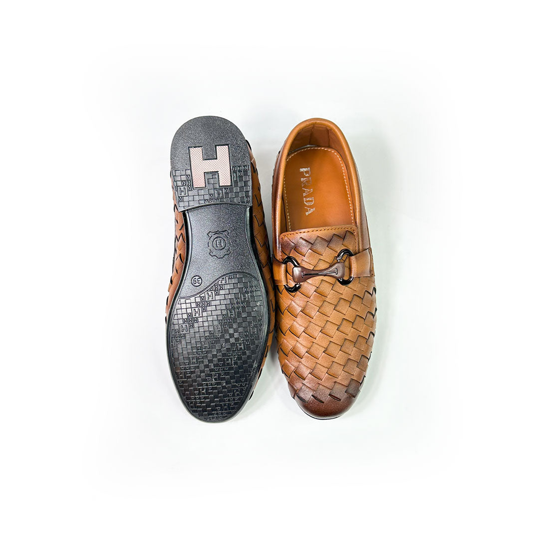 Royal Tan Woven Loafers