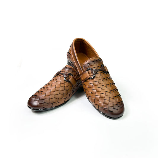 Royal Tan Woven Loafers