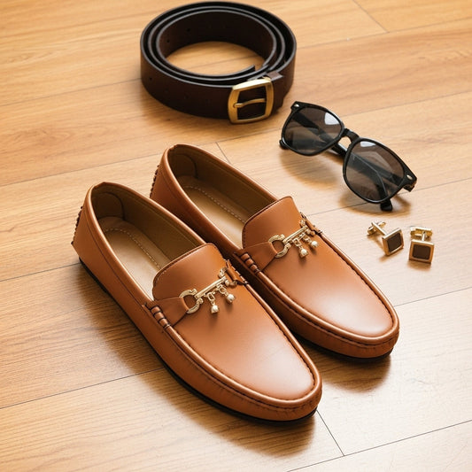 Premium Tan Leather Loafers